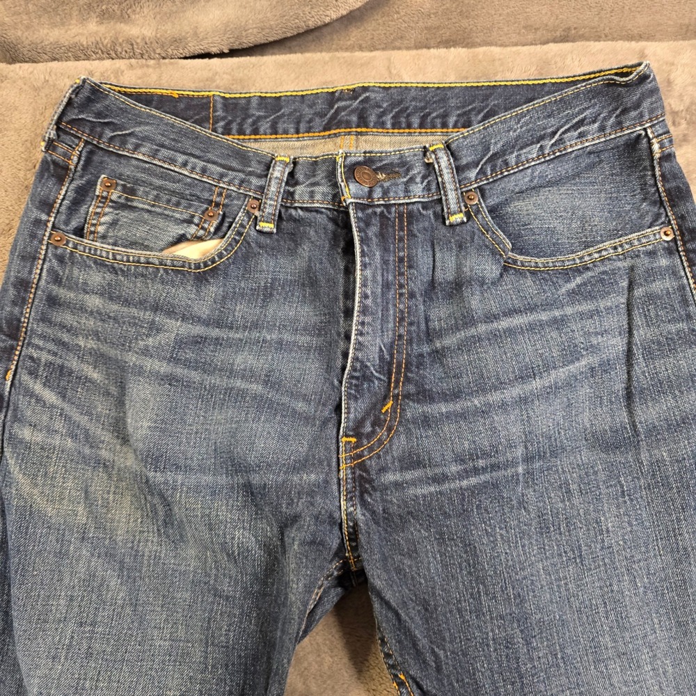 Levis 505 Jeans Men's 33x30 Blue‎ Denim Medium Wash Regular Fit Straight Leg - Picture 7 of 16